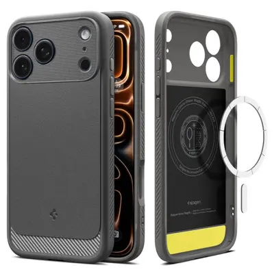 Case Spigen Rugged Armor with MagSafe for Apple iPhone 17 Pro, Grey