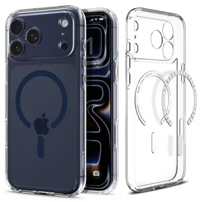 Case Spigen Ultra Hybrid with MagSafe for Apple iPhone 17 Pro Max, Clear Deep Blue